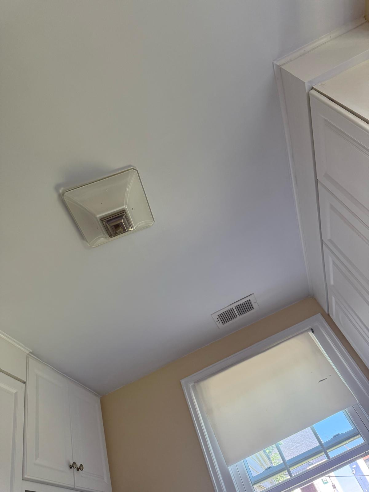 Interior ceiling and walls after drywall work.